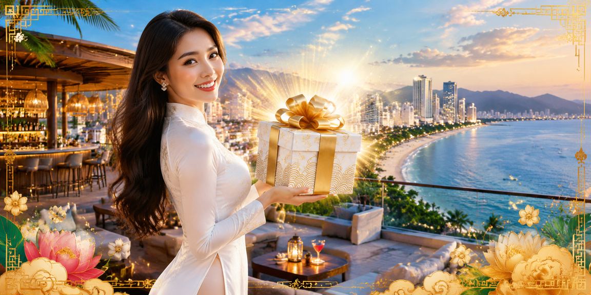 Giao diện đánh bạc casino trực tuyến tại Nha Trang với biểu tượng áo dài truyền thống